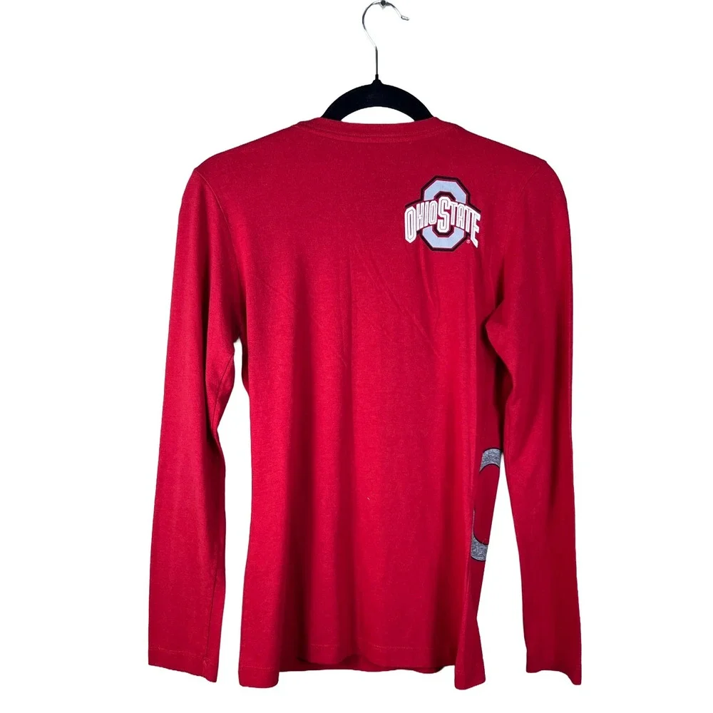 Nike Ohio State Buckeyes Long Sleeve Shirt Women Medium Red Athletic
